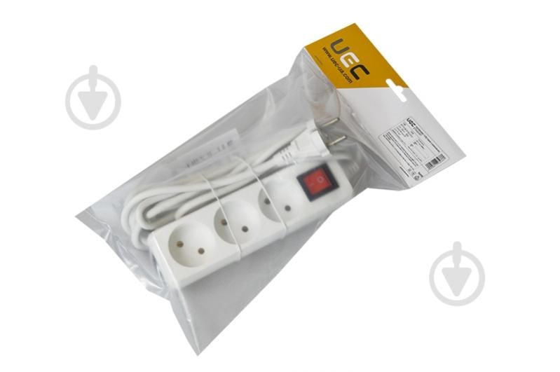 Подовжувач з вимикачем UEC без заземлення 3 гн. білий 5 м WYP10-06-03-05-S-N-U - фото 2 Подовжувач з вимикачем UEC без заземлення 3 гн. білий 5 м WYP10-06-03-05-S-N-U - фото 2