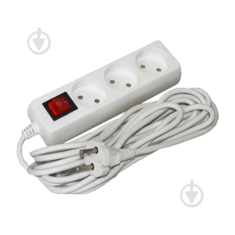 Подовжувач з вимикачем UEC без заземлення 3 гн. білий 5 м WYP10-06-03-05-S-N-U - фото 1 Подовжувач з вимикачем UEC без заземлення 3 гн. білий 5 м WYP10-06-03-05-S-N-U - фото 1