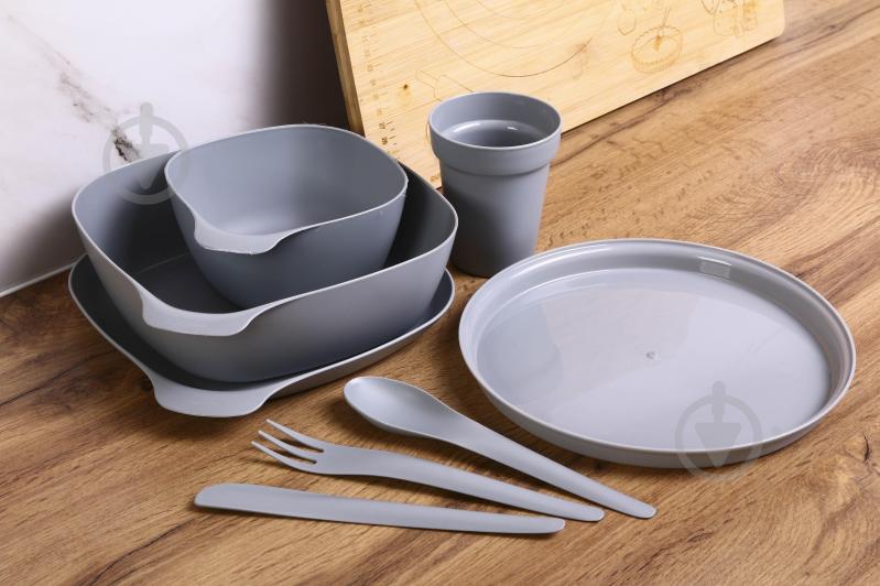 Тарелка Practic квадратная 24 см Вailango серая - фото 4