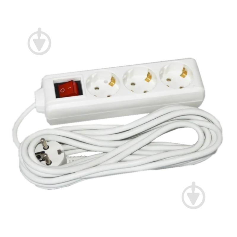 Подовжувач з вимикачем UEC із заземленням 3 гн. білий 5 м WYP10-16-03-05-GS-N-U - фото 1 Подовжувач з вимикачем UEC із заземленням 3 гн. білий 5 м WYP10-16-03-05-GS-N-U - фото 1