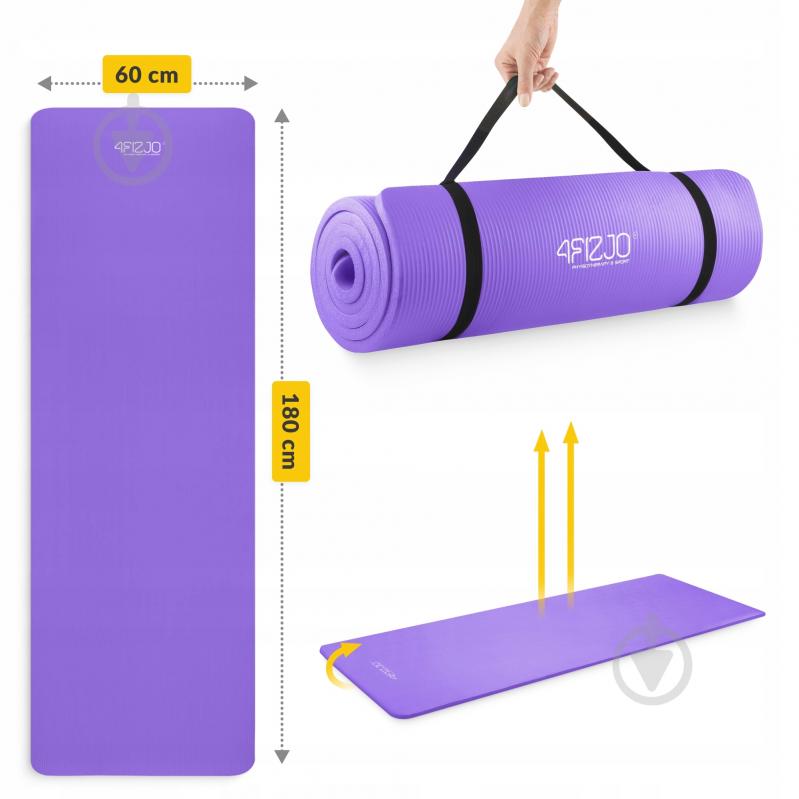 Коврик для йоги и фитнеса 4fizjo 180x60x1,5 см NBR Violet (P-5907739311542) фиолетовый - фото 10