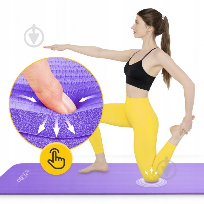 Коврик для йоги и фитнеса 4fizjo 180x60x1,5 см NBR Violet (P-5907739311542) фиолетовый - фото 7