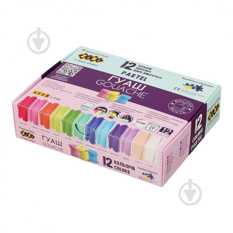 Гуашь PASTEL 12 цветов ZB.6692 ZiBi - фото 1 Гуашь PASTEL 12 цветов ZB.6692 ZiBi - фото 1