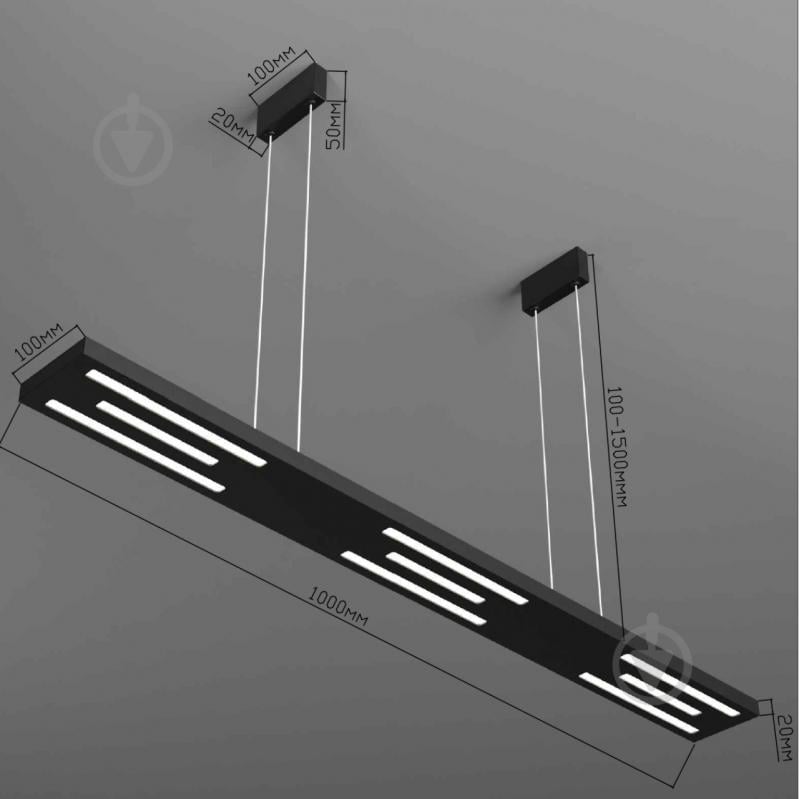 Світильник підвісний Emotion_20.13 4000К 25 Вт чорний GS 1000-P-R9005-N - фото 5 Світильник підвісний Emotion_20.13 4000К 25 Вт чорний GS 1000-P-R9005-N - фото 5