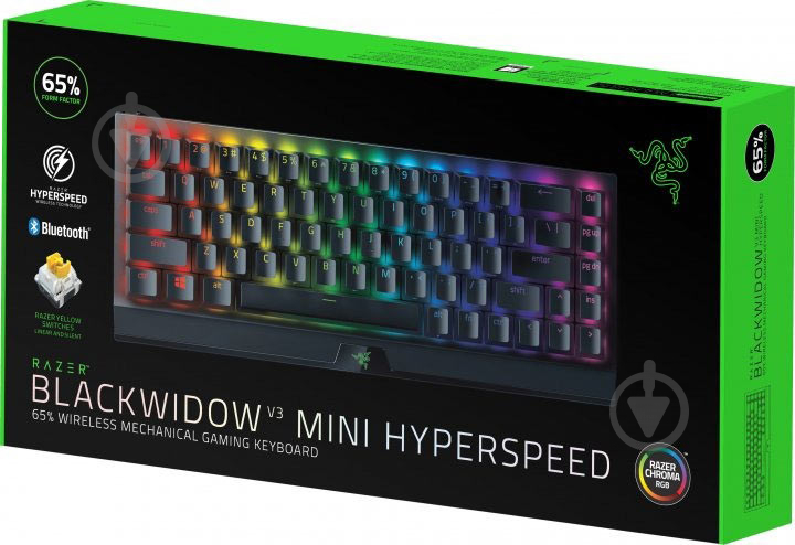 Клавіатура бездротова Razer BlackWidow V3 Mini Hyperspeed Yellow Switch (RZ03-03890700-R3R) black - фото 5