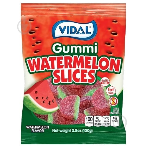Конфеты желейные Vidal Watermelon Slices 90 г - фото 1