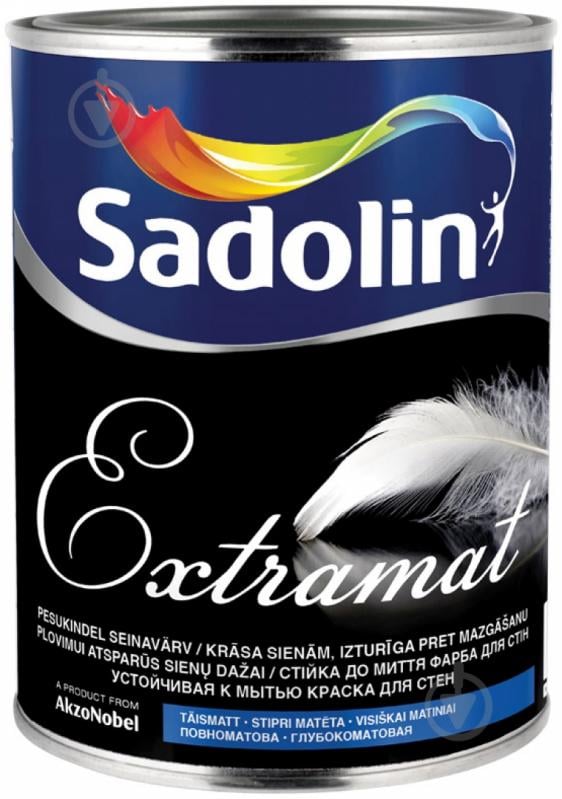 Фарба латексна водоемульсійна Sadolin Inova extramat WO глибокий мат білий 1 л - фото 1