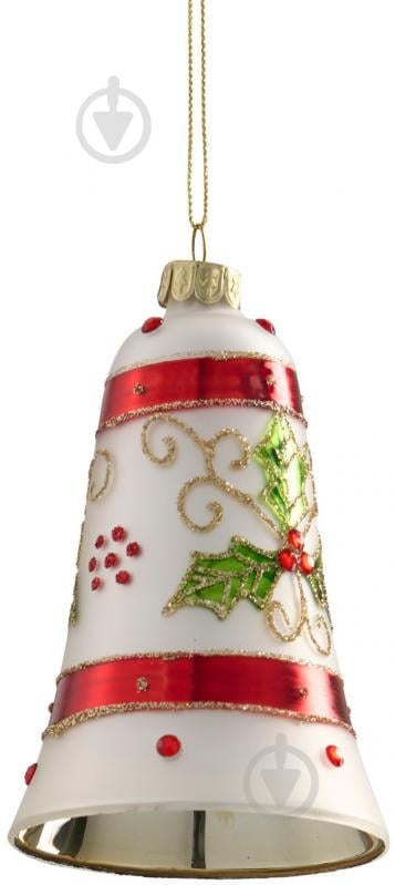 Декорация новогодняя Edelman Украшение «Колокольчик», белый, стекло, 11×7,5 см - фото 1 Декорация новогодняя Edelman Украшение «Колокольчик», белый, стекло, 11×7,5 см - фото 1