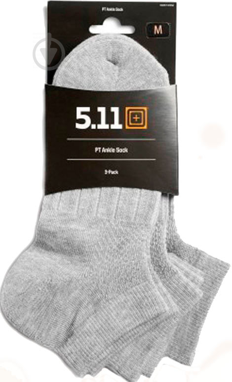 Шкарпетки 5.11 Tactical Ankle Sock - 3 Pack [010] Heather Grey сірий р.L - фото 2