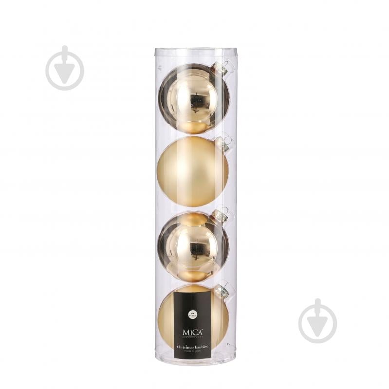 Декорация новогодняя Edelman Стеклянные шары шампань, 4 шт, диам. 10 см - фото 1 Декорация новогодняя Edelman Стеклянные шары шампань, 4 шт, диам. 10 см - фото 1