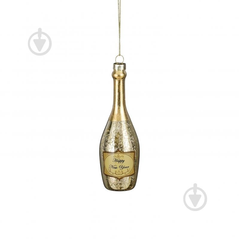 Декорация новогодняя Edelman Украшение «Бутылка шампанского», стекло, цвет шампань, стекло, 14,5×4,5 см - фото 1 Декорация новогодняя Edelman Украшение «Бутылка шампанского», стекло, цвет шампань, стекло, 14,5×4,5 см - фото 1
