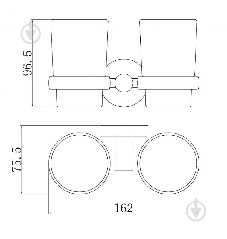 Стакан для зубних щіток Aqua Rodos Gloria Gun Metal (АР000105352) - фото 2