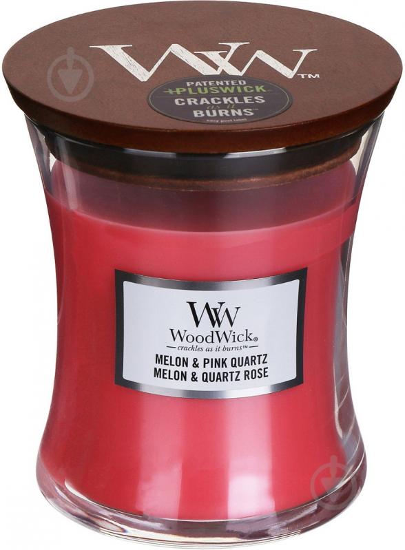 Свеча ароматическая Woodwick Medium Melon & Pink Quartz 275 г - фото 1