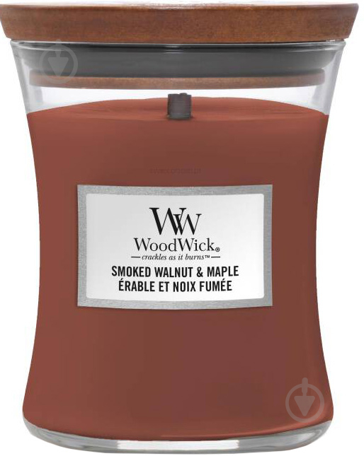 Свеча ароматическая Woodwick Medium Smoked Walnut & Maple 275 г - фото 1