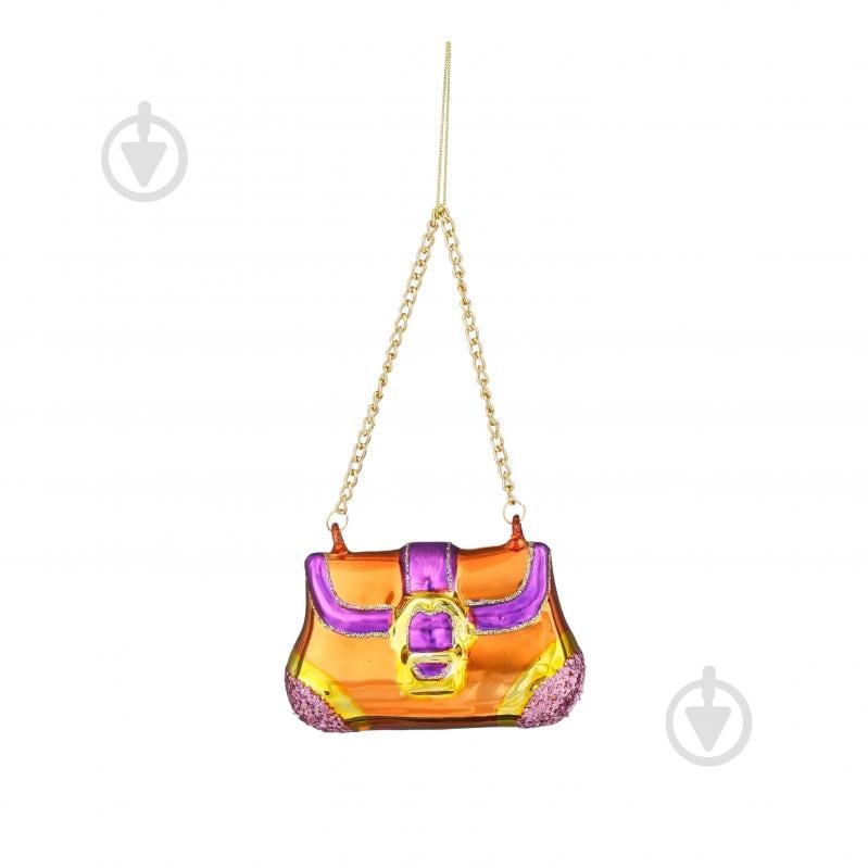 Декорация новогодняя Edelman Праздничное украшение «Сумочка», стеклянная, оранжевая, 9,5×4×6,5 см - фото 1 Декорация новогодняя Edelman Праздничное украшение «Сумочка», стеклянная, оранжевая, 9,5×4×6,5 см - фото 1