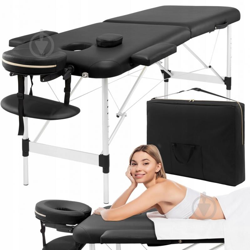 Массажный стол 4fizjo складной Massage Table Alu W70 Black (P-5907739318398) - фото 1