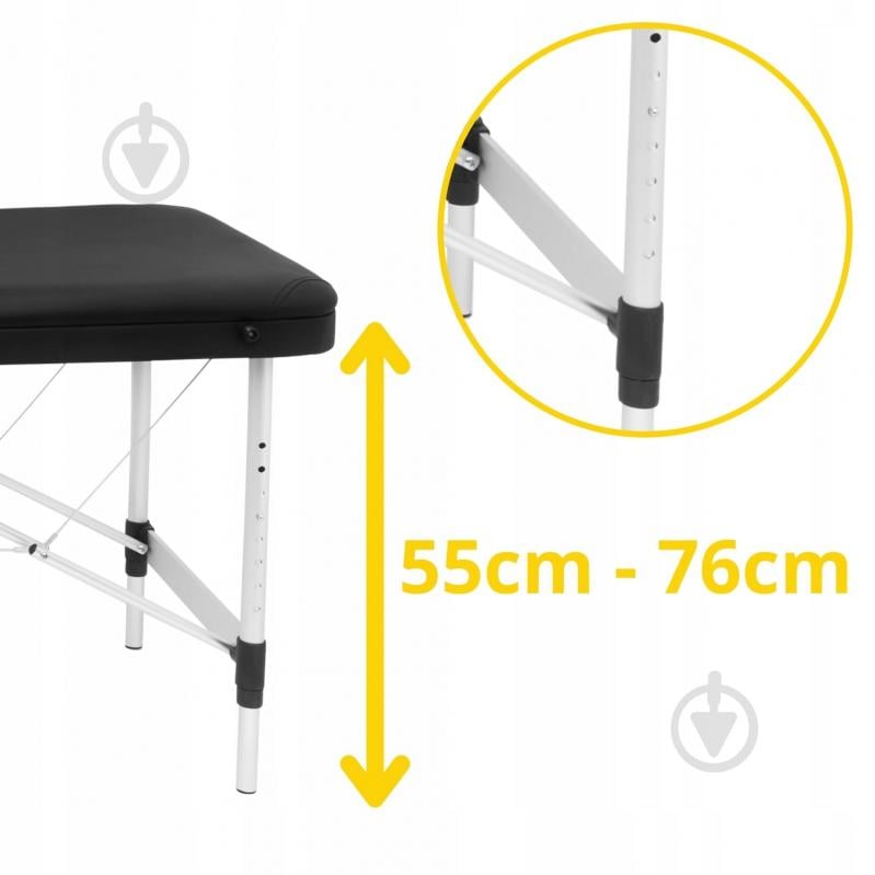 Массажный стол 4fizjo складной Massage Table Alu W70 Black (P-5907739318398) - фото 6