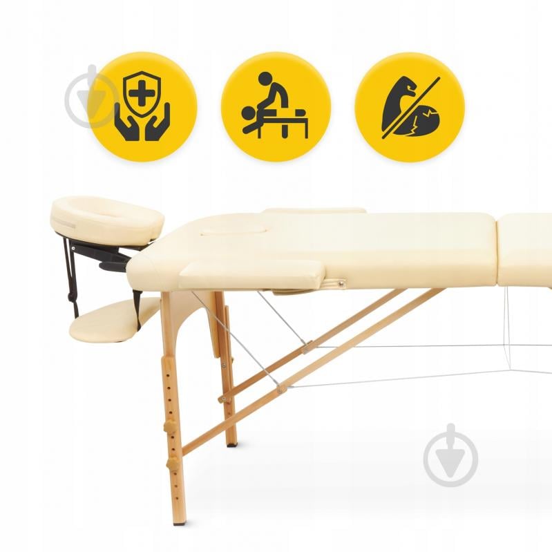 Массажный стол 4fizjo складной Massage Table Wood W60 Beige (P-5907739318350) - фото 2