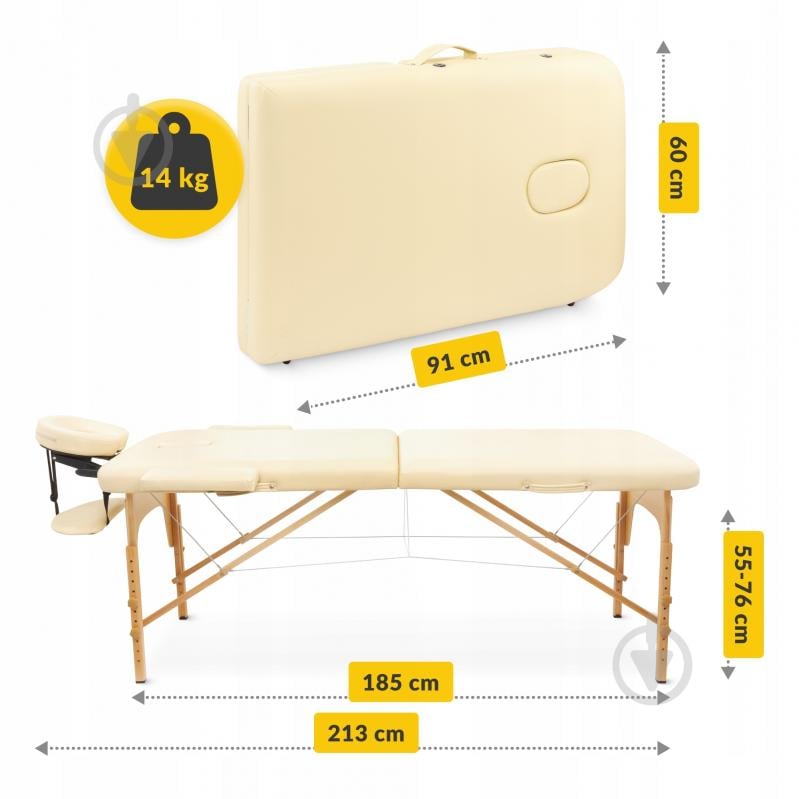 Массажный стол 4fizjo складной Massage Table Wood W60 Beige (P-5907739318350) - фото 7