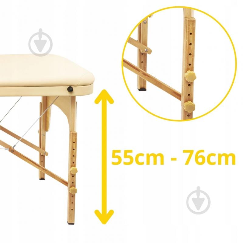 Массажный стол 4fizjo складной Massage Table Wood W60 Beige (P-5907739318350) - фото 4