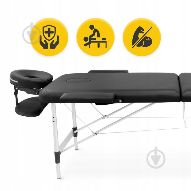 Масажний стіл 4fizjo складний Massage Table Alu W60 Black (P-5907739318374) - фото 7