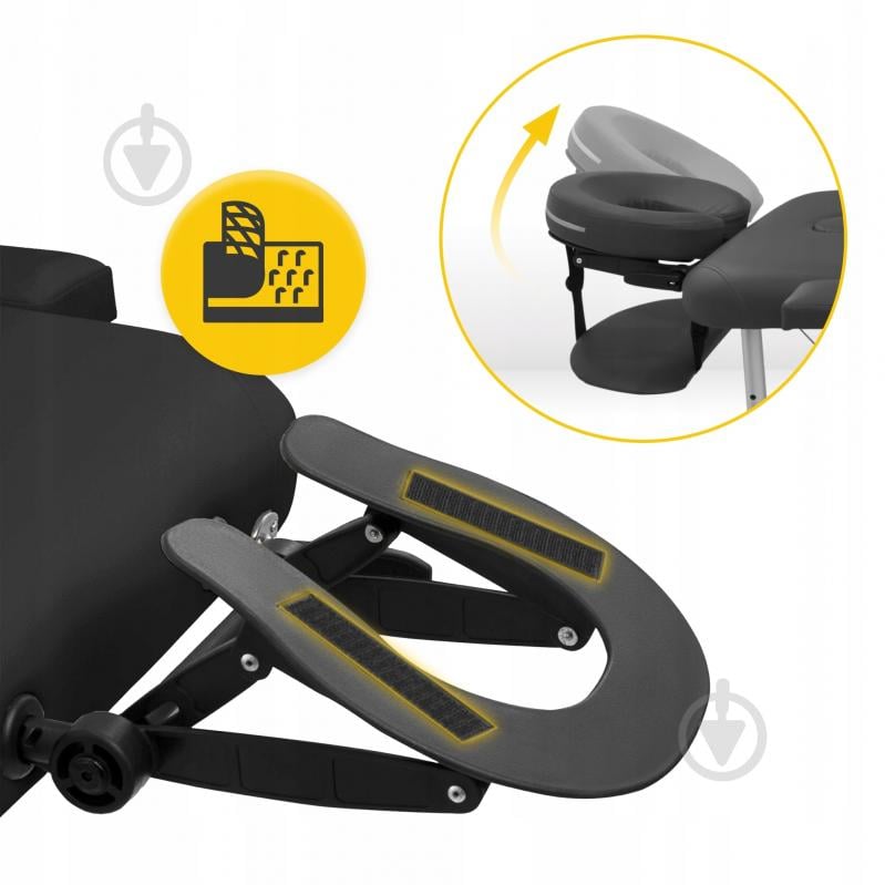 Масажний стіл 4fizjo складний Massage Table Alu W60 Black (P-5907739318374) - фото 3