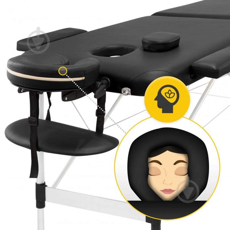 Масажний стіл 4fizjo складний Massage Table Alu W60 Black (P-5907739318374) - фото 8