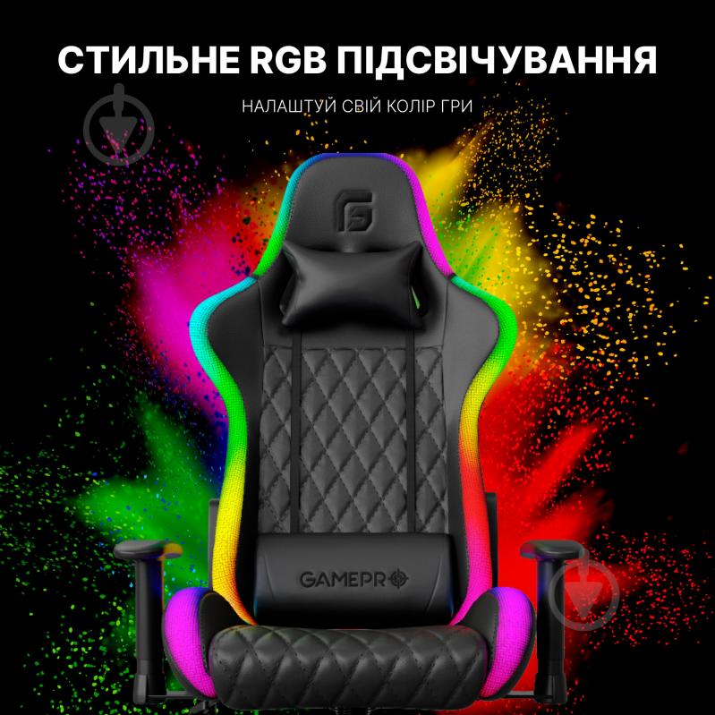 Крісло GamePro Hero RGB Black (GC-700/2-Black) чорний - фото 18