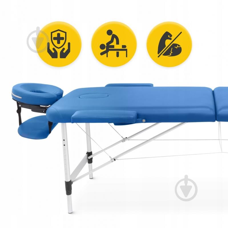 Масажний стіл 4fizjo складний Massage Table Alu W60 Blue (P-5907739318404) - фото 6