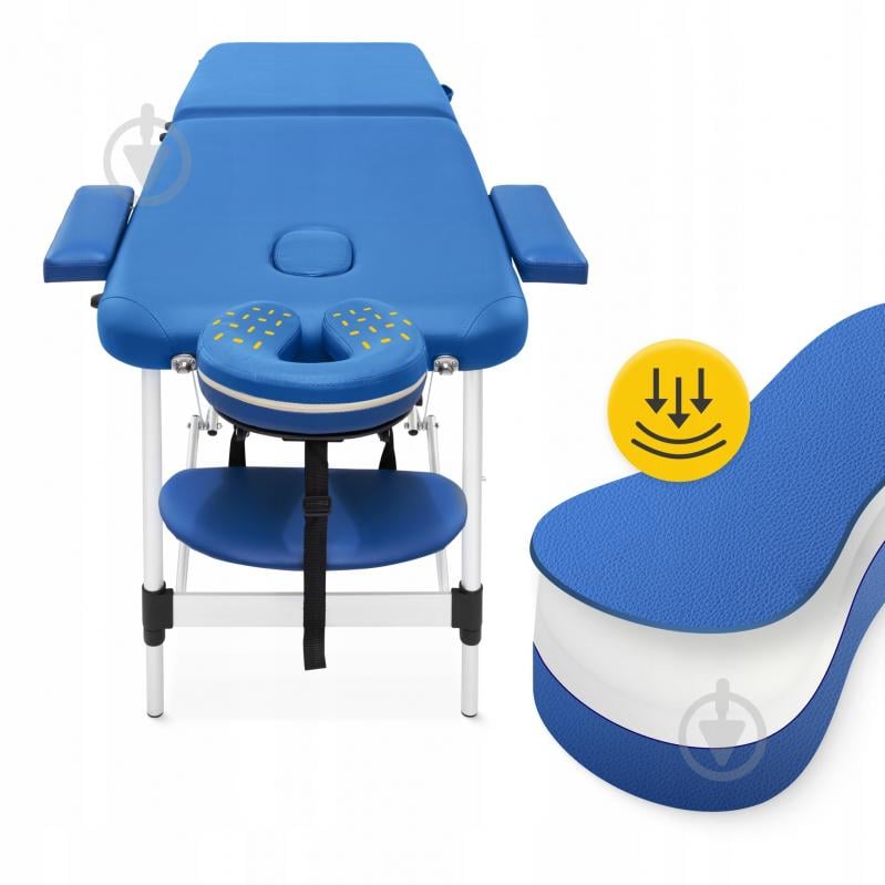 Масажний стіл 4fizjo складний Massage Table Alu W60 Blue (P-5907739318404) - фото 5