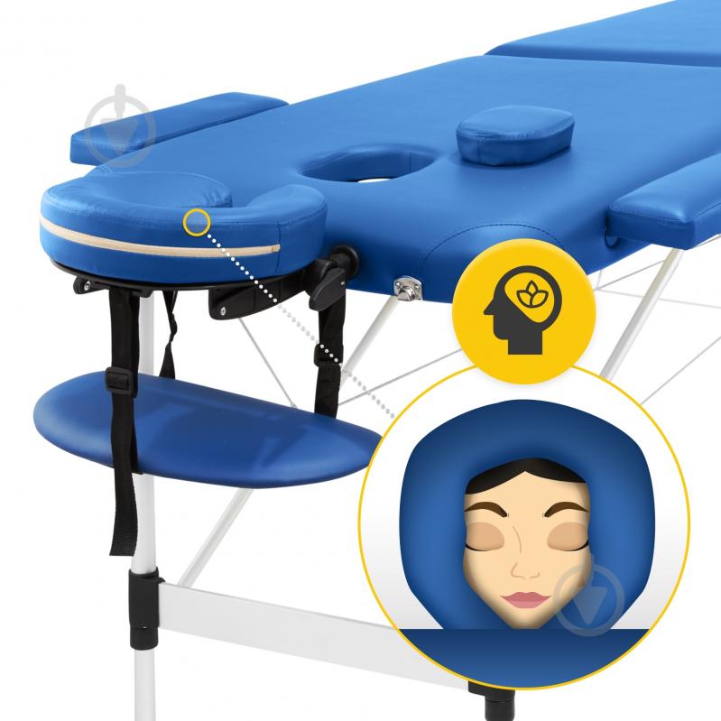 Масажний стіл 4fizjo складний Massage Table Alu W60 Blue (P-5907739318404) - фото 2