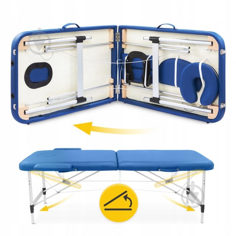 Масажний стіл 4fizjo складний Massage Table Alu W60 Blue (P-5907739318404) - фото 9