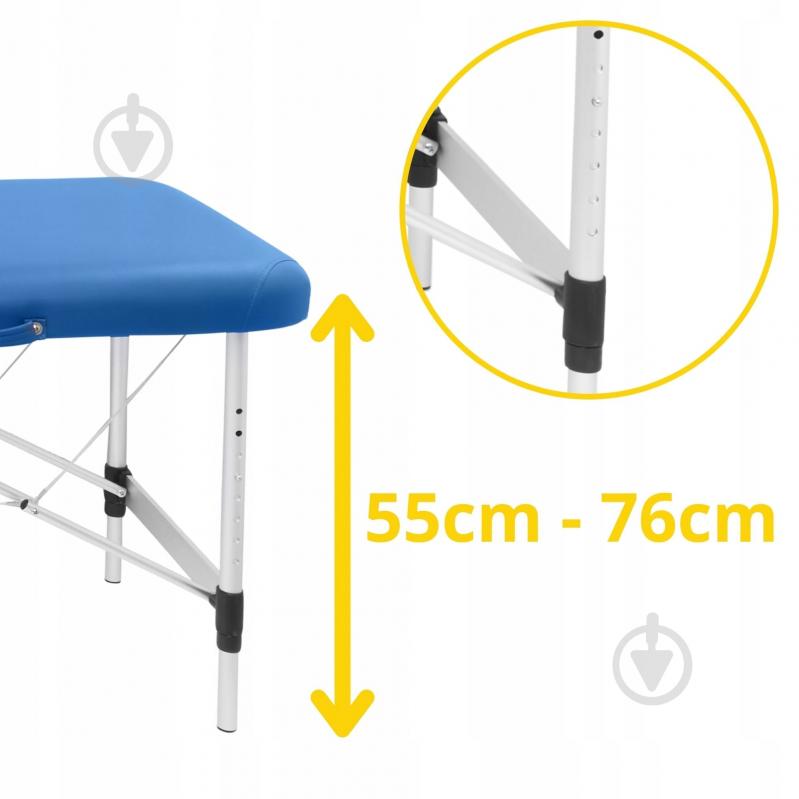 Масажний стіл 4fizjo складний Massage Table Alu W60 Blue (P-5907739318404) - фото 5