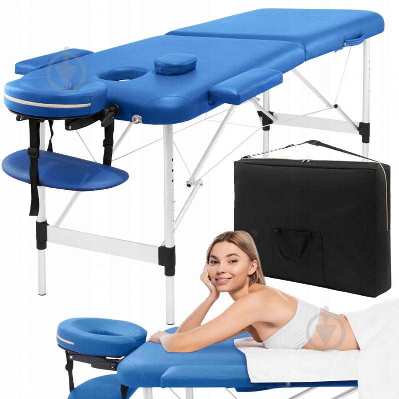 Масажний стіл 4fizjo складний Massage Table Alu W60 Blue (P-5907739318404) - фото 1