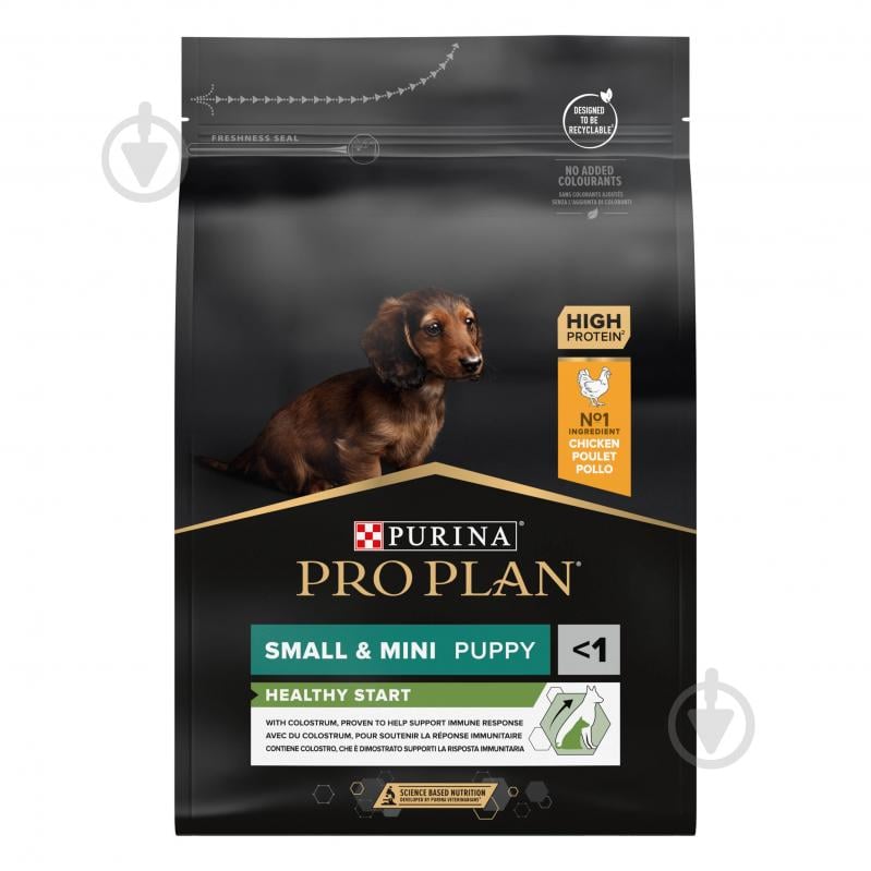 Корм сухой ProPlan by Purina Small & Mini Puppy <1 Healthy Start для щенков с курицей 3 кг - фото 1