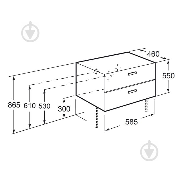 Тумба підвісна ROCA Victoria Basic Modular 59 см A856575806 бiлий глянець - фото 2