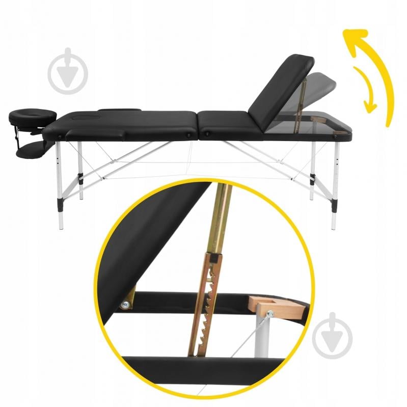 Масажний стіл 4fizjo складний Massage Table+ Alu W60 Black (P-5907739318381) - фото 2