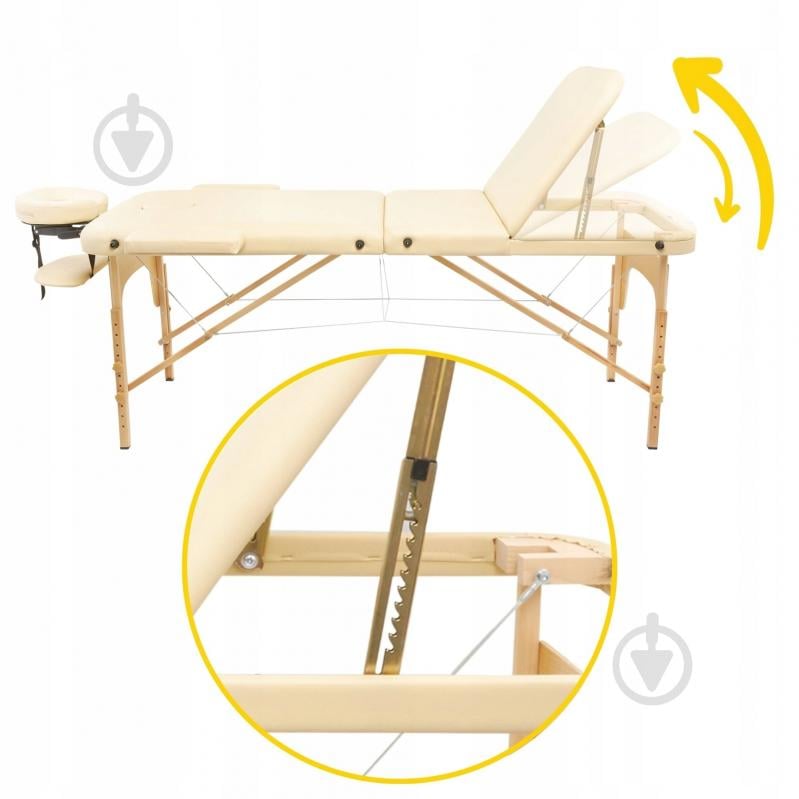 Масажний стіл 4fizjo складний Massage Table+ Wood W60 Beige (P-5907739318367) - фото 6