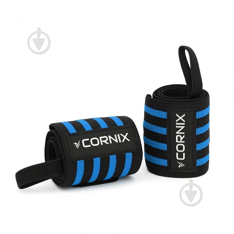 Лямки штангиста Cornix (кистовые бинты) Cornix Wrist Wraps XR-0193 OS черно-синий - фото 3