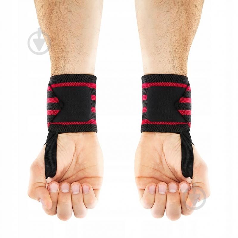 Лямки штангиста 4fizjo (кистовые бинты) Wrist Wraps 4FJ0257 OS черно-красный - фото 3