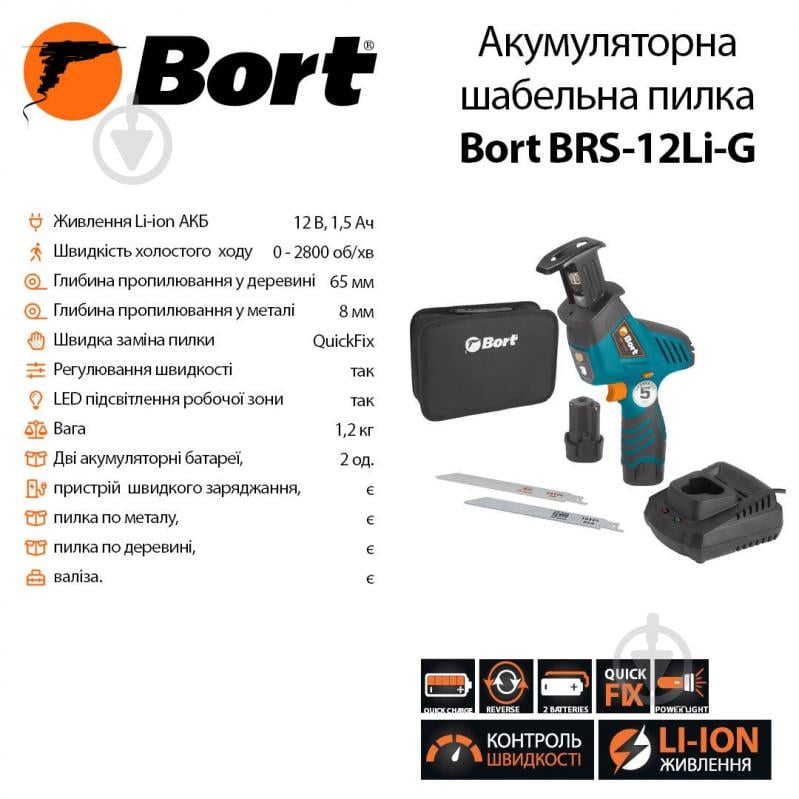 Пила сабельная Bort BRS-12Li-G - фото 7 Пила сабельная Bort BRS-12Li-G - фото 7