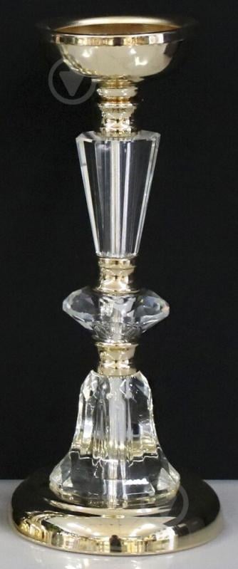 Подсвечник Cristallo металл стекло золотий 12х12х38 см (24540C) Inari - фото 1 Подсвечник Cristallo металл стекло золотий 12х12х38 см (24540C) Inari - фото 1