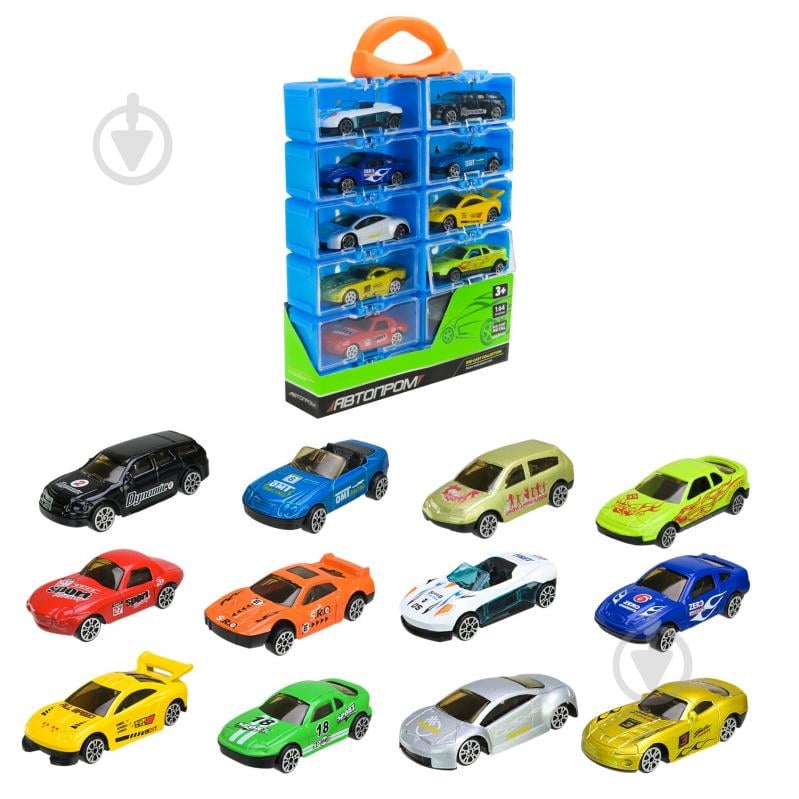 Набор машинок Автопром 12 шт. 1:64 AP7531 - фото 1