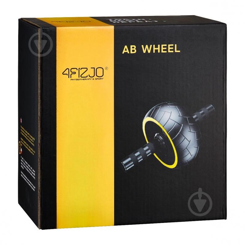 Ролик для преса 4fizjo (гімнастичне колесо) Ab Wheel XL Black/Yellow (P-5907739314444) - фото 4