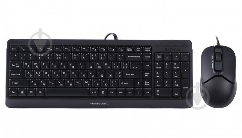 Комплект клавиатура и мышь A4Tech F1512 (Black) - фото 1 Комплект клавиатура и мышь A4Tech F1512 (Black) - фото 1
