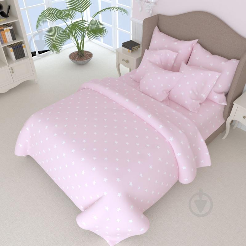Комплект постельного белья Basic Звезды 2,0 розовый с белым La Nuit - фото 1