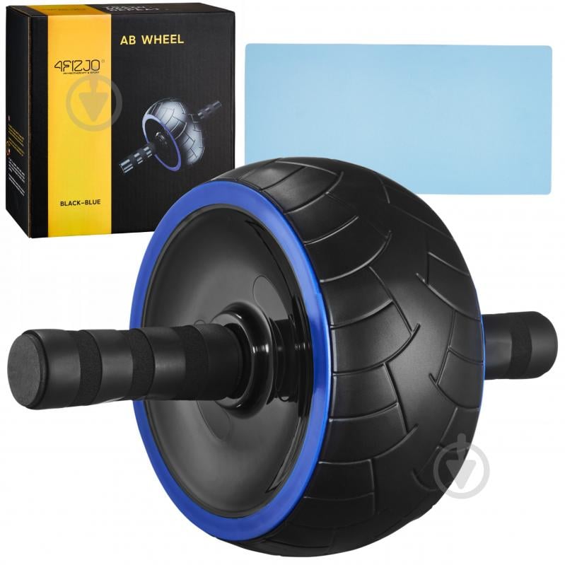 Ролик для йоги 4fizjo (гимнастическое колесо) Ab Wheel XL Black/Blue (P-5907739314437) - фото 1