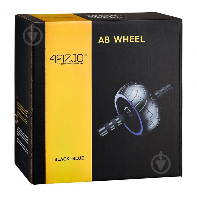 Ролик для йоги 4fizjo (гимнастическое колесо) Ab Wheel XL Black/Blue (P-5907739314437) - фото 4