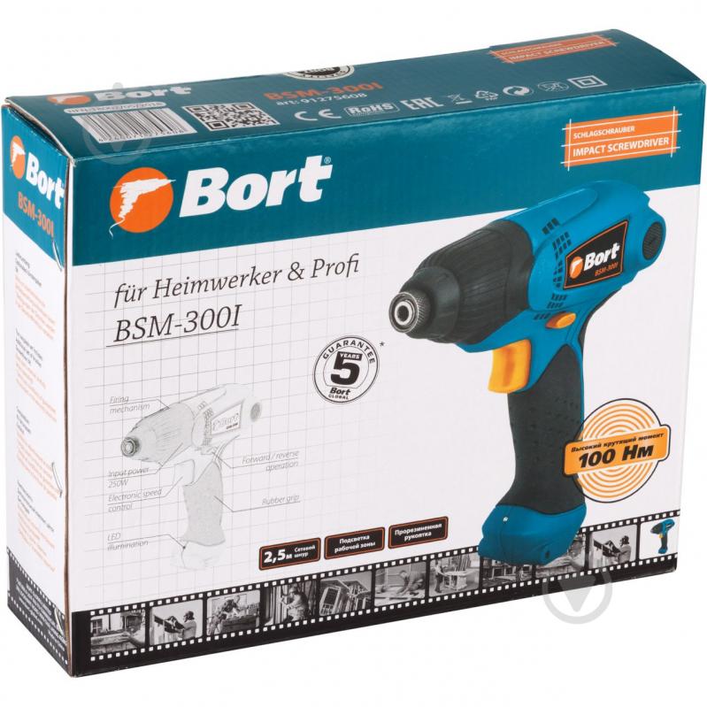 Шуруповерт сетевой Bort BSM-300I - фото 8