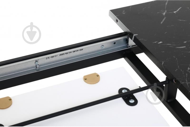 Стол Эдисон 1200(1550)x730x760мм мрамор черный/черный - фото 6